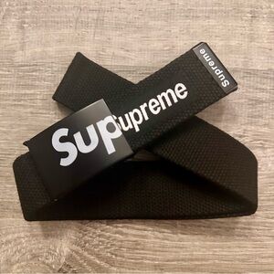 SUPREME Black Adjustable Knit Belt • Unisex 42”